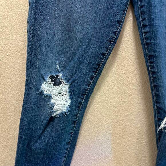 Joe's Skinny Jeans Distressed Blue Denim Cotton Stretch Hi-Rise Dark Wash Sz 28 - Picture 5 of 8